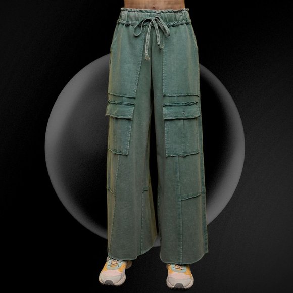 easel Pants & Jumpsuits Easel Feeling Good Cargo Mineral Washed